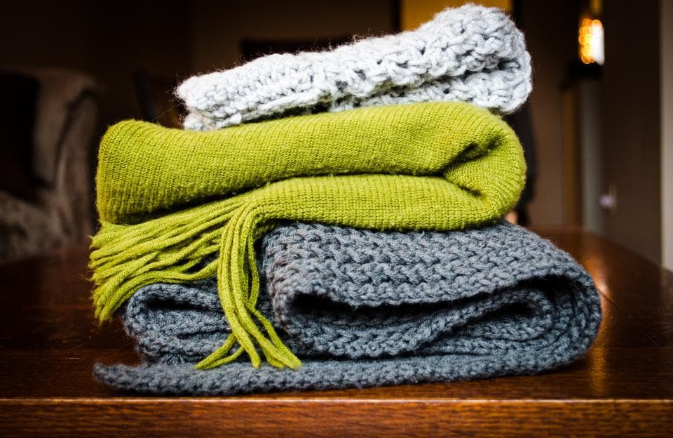 Écharpe grosse maille, vert anis