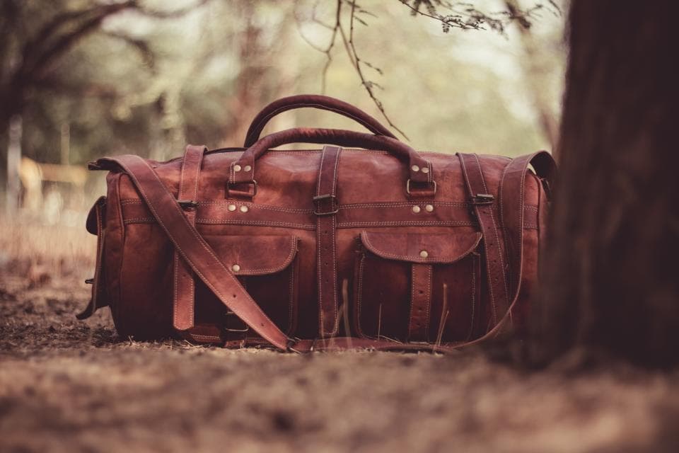 Sac week-end en cuir vieilli